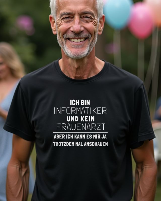 Informatiker und kein Frauenarzt - German IT Joke – T-Shirt
