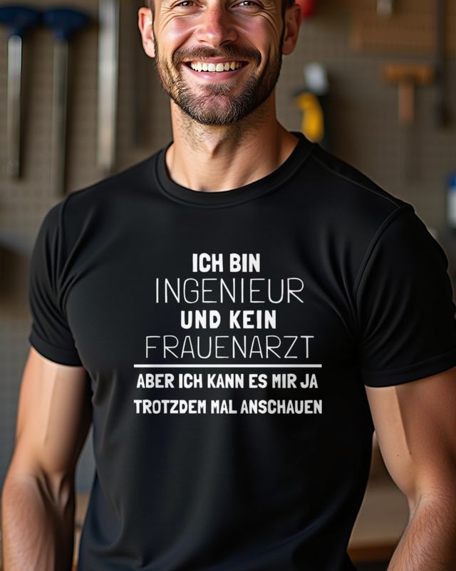 Ingenieur und kein Frauenarzt - German Engineer Joke – T-Shirt