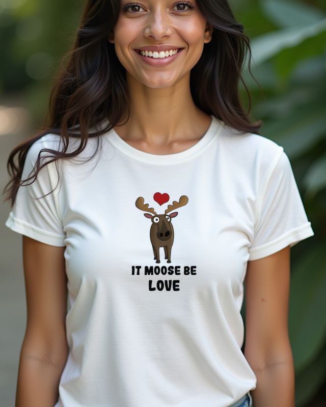 It Moose Be Love - Funny Moose Valentine’s Day Pun – T-Shirt