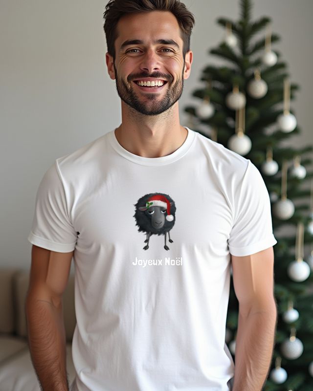 Joyeux Noel Christmas Sheep - French Christmas Greeting
