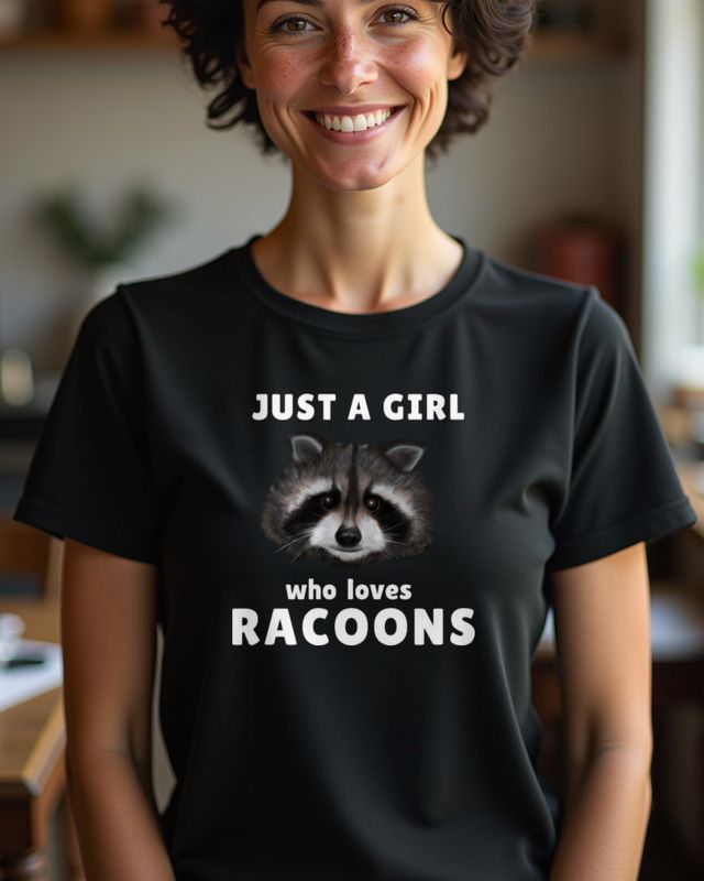 Just a Girl Who Loves Raccoons - Raccoon Gift for Girls โ T-Shirt