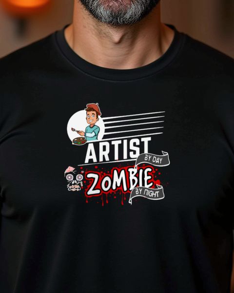 Artist by Day Zombie by Night - Funny Halloween Artist Shirt