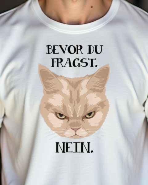 Bevor du fragst: Nein - Grimmige Katze Spruch