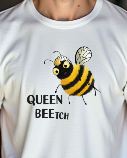 Queen Beetch - Sassy Cartoon Bee Pun