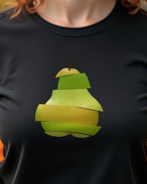 Pear Made of Pieces - Modern Fruit Art Graphic Tee