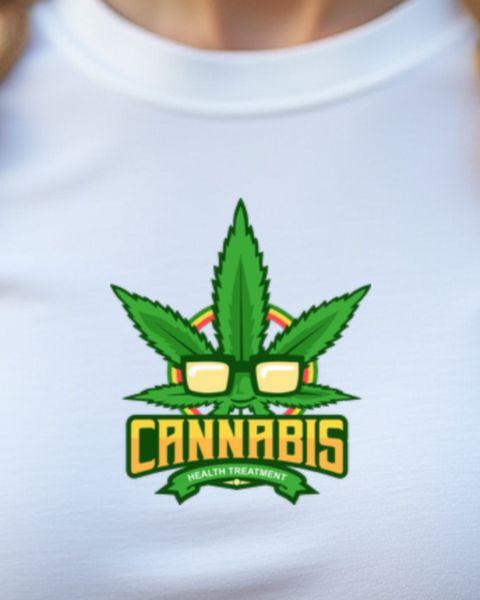 Cannabis Health Treatment - Hanfblatt mit Brille