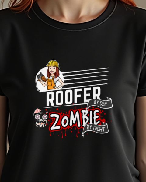 Female Roofer by Day Zombie by Night - Halloween Women