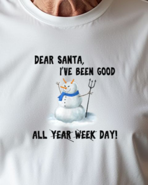 Dear Santa Schneemann - Lustiger Weihnachtswunsch Motiv