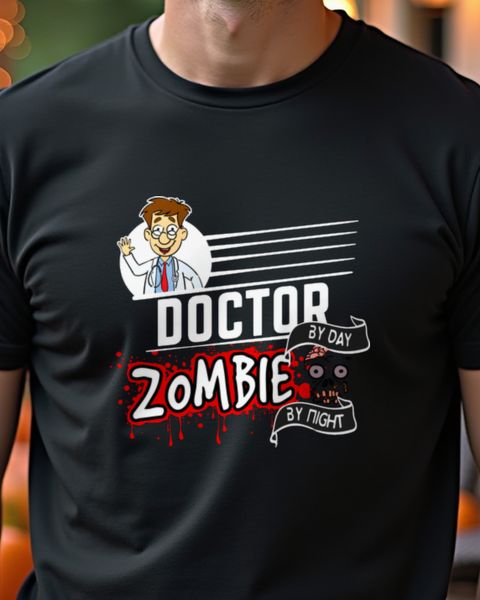 Doctor by Day Zombie by Night - Funny Halloween Doctor Shirt