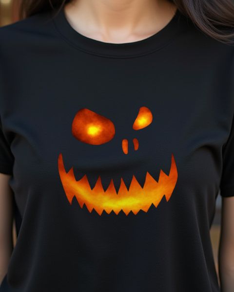 Düsteres Halloween Gesicht 4 in Feuerrot - Halloween Motiv