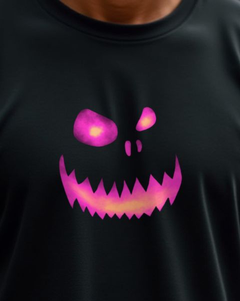 Düsteres Halloween Gesicht 4 in Rot-Pink - Halloween Motiv
