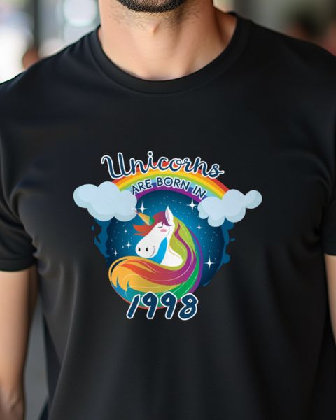 Born in 1998 Unicorn - Retro 90s Birthday Design