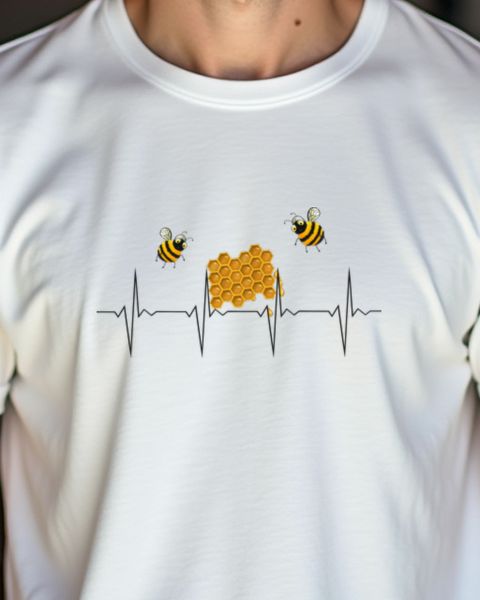 EKG Herzschlag Bienen und Honig - Geschenk für Imker