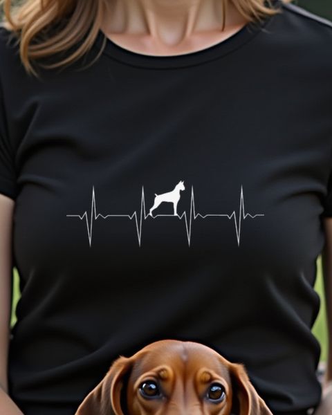 EKG Heartbeat Boxer Dog - Gift for Boxer Dog Owners