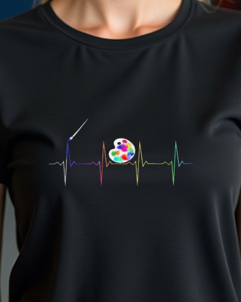 Heartbeat EKG Painting and Drawing - Gift for Artists