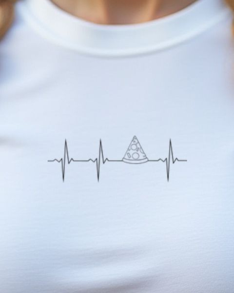 EKG Herzschlag mit Pizza - Geschenk für Pizza Fans