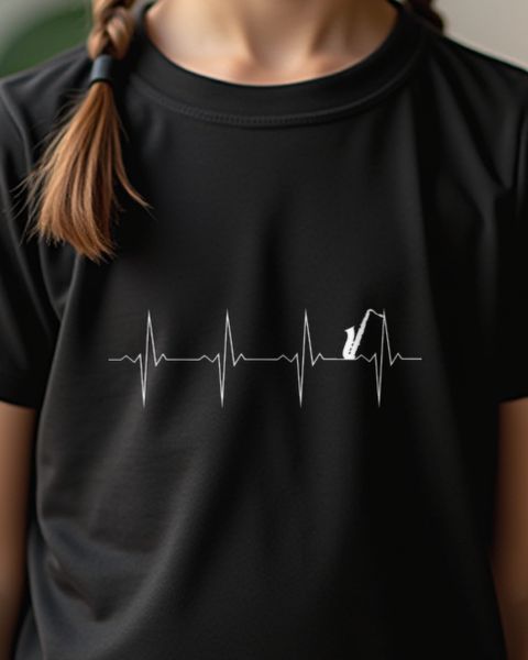 Heartbeat Saxophone EKG Line - Gift for Sax Players