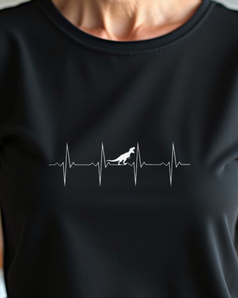 Heartbeat EKG T-Rex - Funny Dinosaur Gift