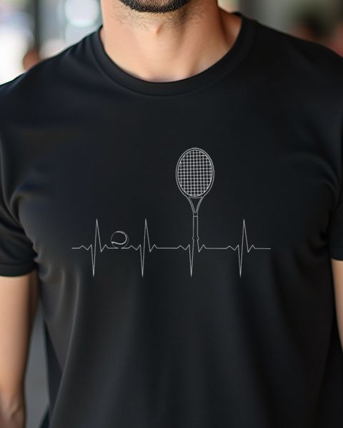 EKG Herzschlag Tennis - Geschenk für Tennisspieler