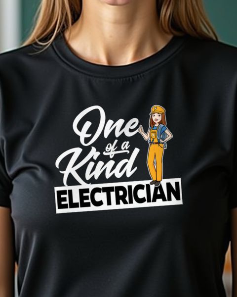 Unique Lady Electrician - One of a Kind Funny Shirt
