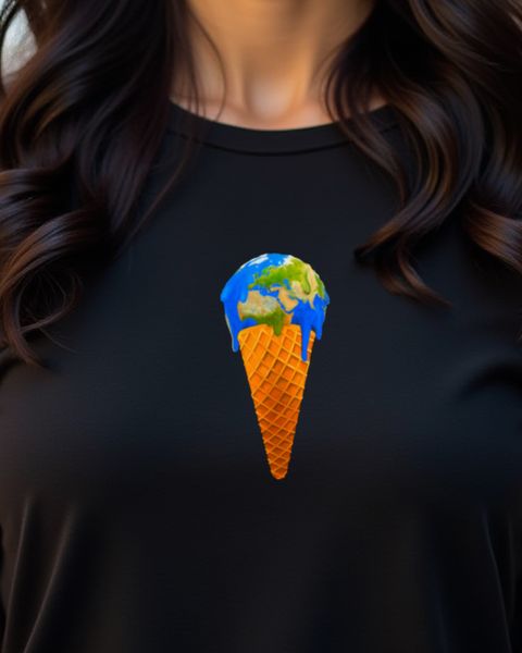 Erde als Eiscreme - Lustiges Klimawandel Motiv Sommer