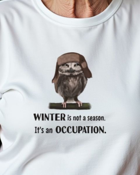 Owl in Ushanka - Winter Hobby - Funny Winter Design