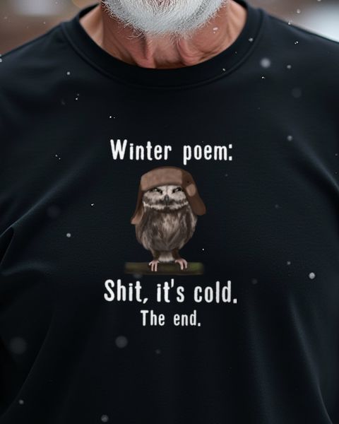 Owl in Ushanka - Winter Poem Cold - Funny Winter