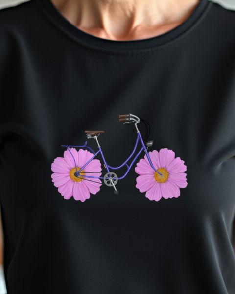 Bike with Flower Wheels - Cute Cycling Gift for Women