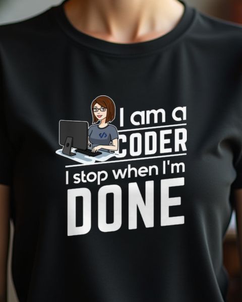 Female Coder I Stop When I’m Done - Motivational Dev Gift