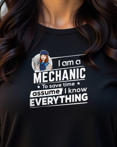 Female Mechanic To Save Time - Funny Woman Mechanic