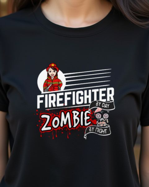 Female Firefighter by Day Zombie by Night - Halloween