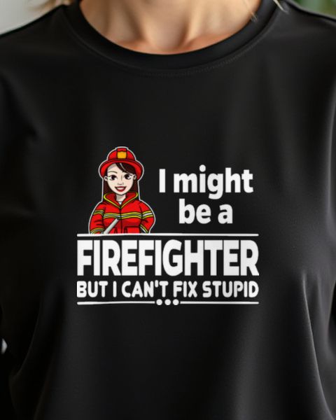 Can’t Fix Stupid Fire Woman - Sarcastic Firefighter Gift