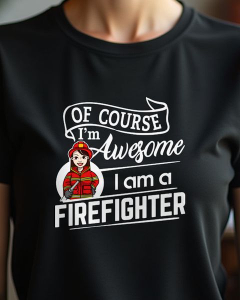 Awesome Woman Firefighter - I’m Awesome Funny Saying Tee