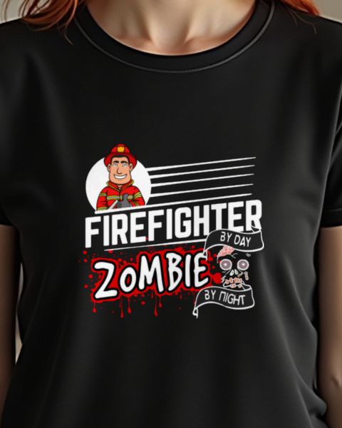 Firefighter by Day Zombie by Night - Feuerwehr Halloween
