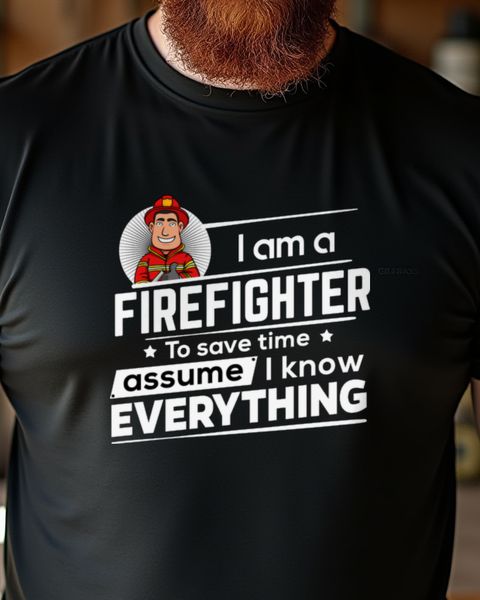 Firefighter - To Save Time - Lustiges Feuerwehr Shirt