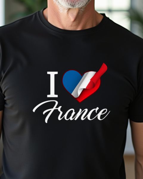 Frankreich im Herzen - Liebeserklärung mit Herz und Flagge