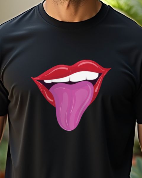Naughty Lips with Tongue - Cheeky Pop Art Mouth Design