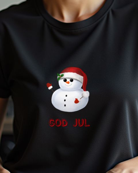 God Jul Schneemann - Süßer Skandinavischer Weihnachtsgruß
