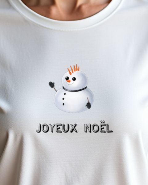 Gothic Snowman Joyeux Noël - Cute Dark Christmas Shirt