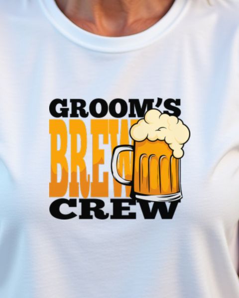 Grooms Brew Crew - Bachelor Party Beer Squad Design