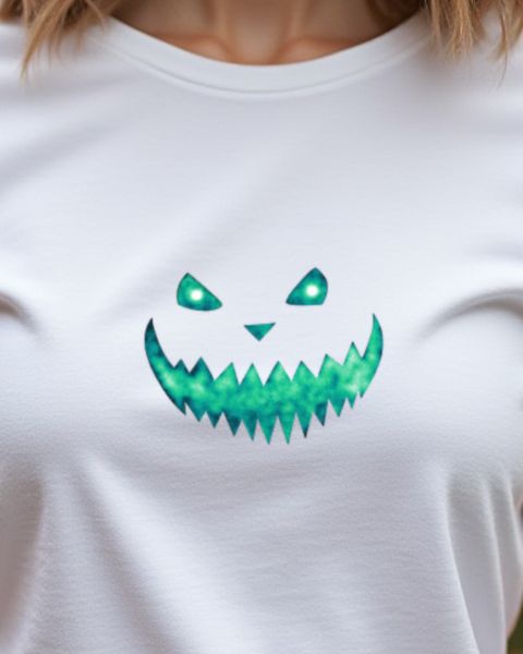 Creepy Halloween Face 1 in Turquoise - Halloween Design