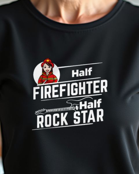 Half Firefighter Half Rock Star - Female Firefighter Gift