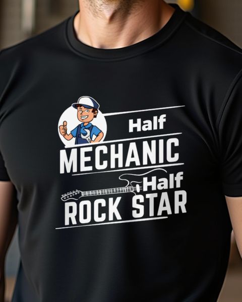Mechanic Half Tee - Wrench Turner Gift for Car Guys