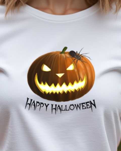 Happy Halloween Spider and Jack O Lantern - Spooky Design