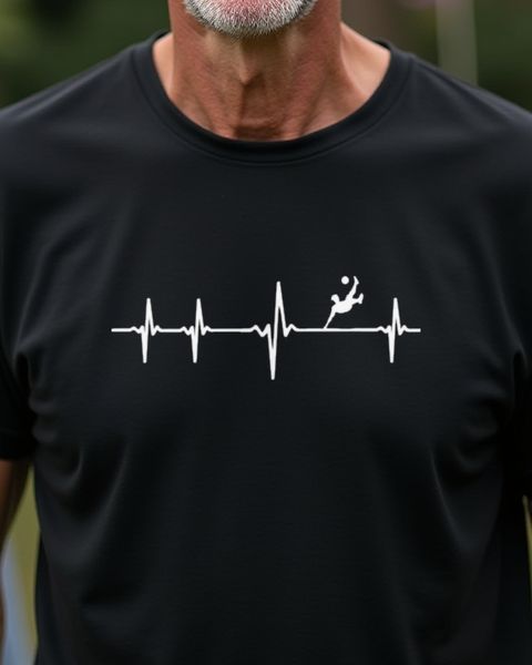 Heartbeat Bicycle Kick - EKG Line for Ball Sports Fans