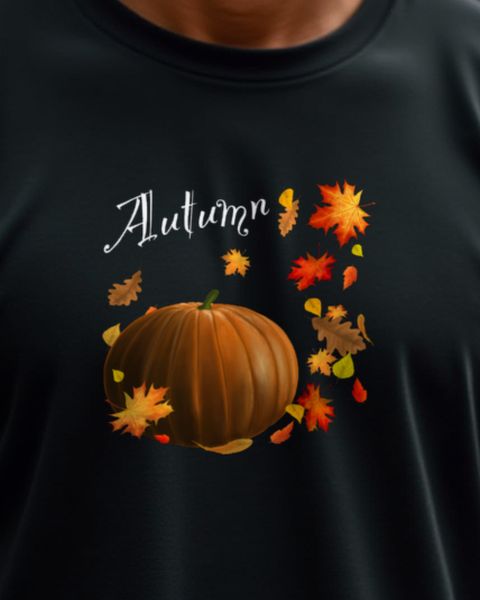 Herbstblätter und Kürbis - Herbst und Halloween Motiv