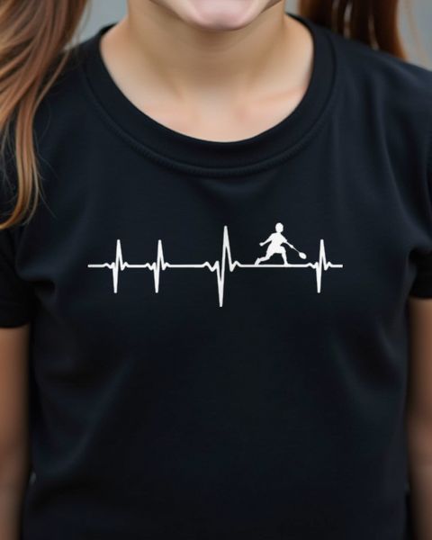 Herzschlag Badminton - EKG Motiv für Federball Spieler