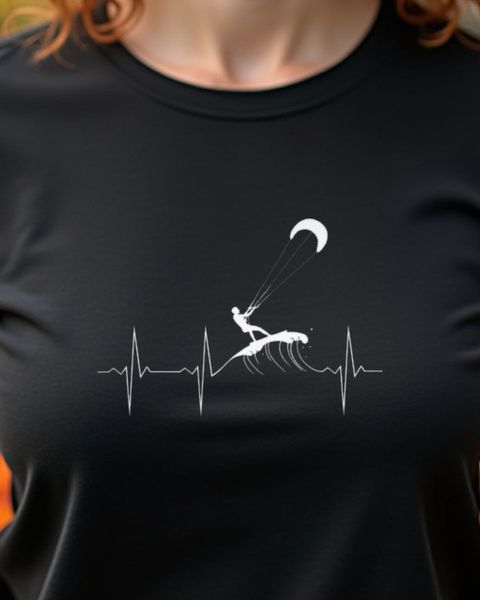 Herzschlag EKG Kitesurfen - Geschenk für Kitesurfer