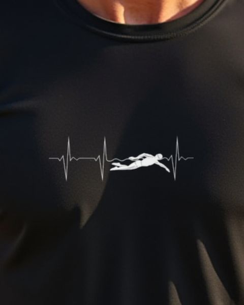 Heartbeat EKG Freestyle Swimmer - Swimming Gift