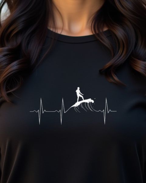 Herzschlag EKG Surfen - Geschenk für Surfer